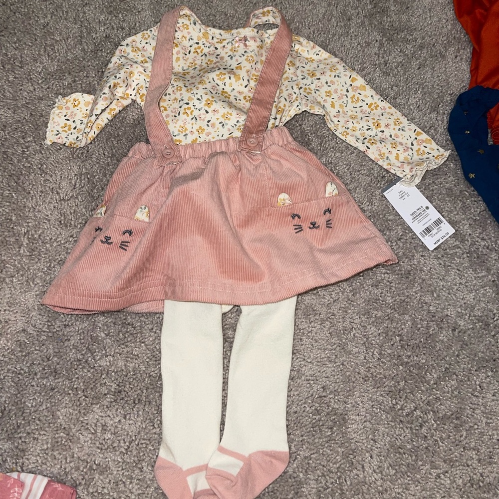 Floral skirt set with stocking